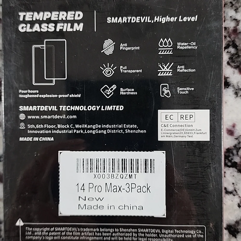 Smart Devil Premium Tempered Glass Anti-shock. iPhone 14Pro Max. New